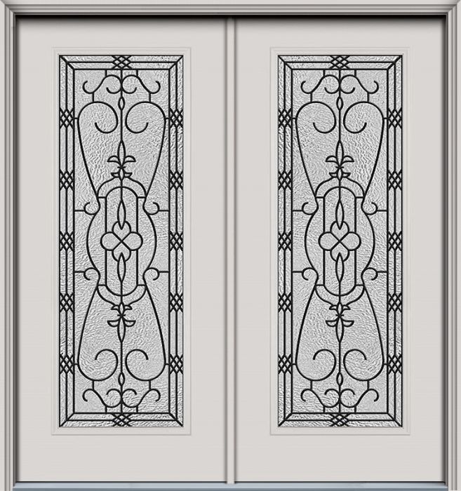 80" Jacinto Full Lite Smooth Fiberglass Double Door