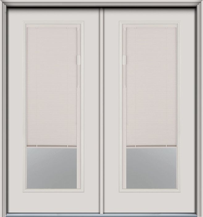 80" Blind Full Lite Smooth Double Door