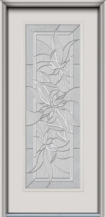 80" Contemporary Renewed Impressions Full Lite Smooth Fiberglass Single Door