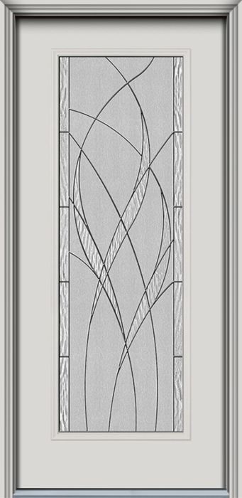 80" Waterside Full Lite Smooth Fiberglass Single Door