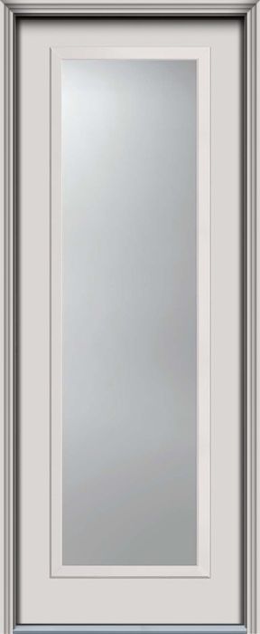 96" Full Lite Narrow Smooth Fiberglass Single Door
