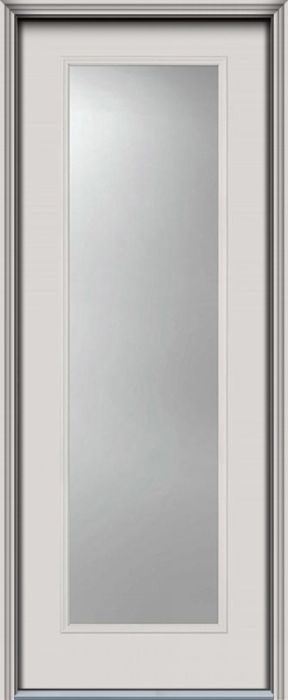 96" Full Lite Smooth Fiberglass Single Door