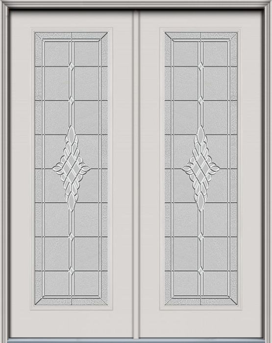96" Grace Full Lite Smooth Fiberglass Double Door