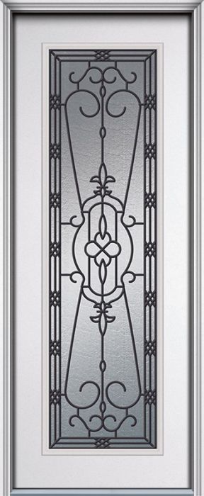 96" Jacinto Full Lite Smooth Fiberglass Single Door