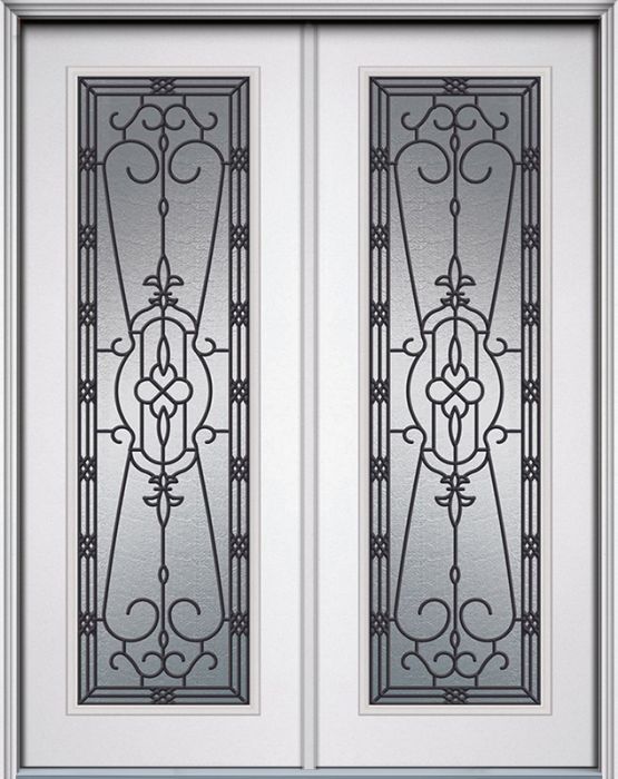 96" Jacinto Full Lite Smooth Fiberglass Double Door