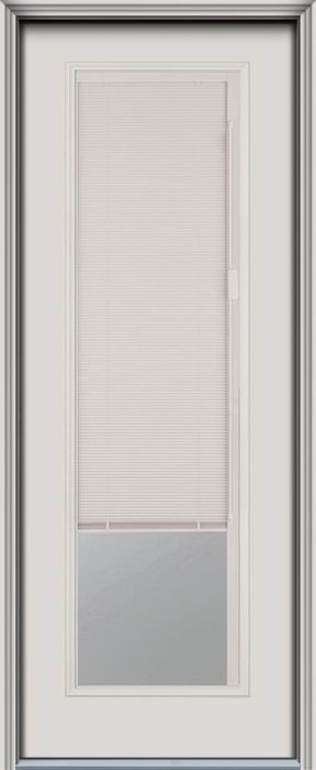 96" Blind Full Lite Smooth Fiberglass Single Door