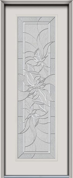 96" Contemporary Renewed Impressions Full Lite Smooth Fiberglass Single Door
