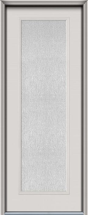 96" Rain Full Lite Smooth Fiberglass Single Door