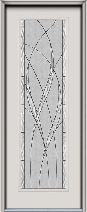 96" Waterside Full Lite Smooth Fiberglass Single Door