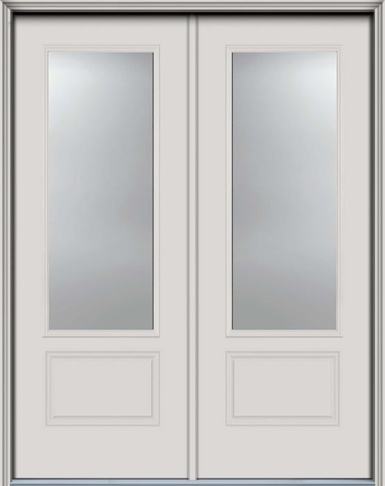 96" 3/4 Lite 1 Panel Smooth Double Door