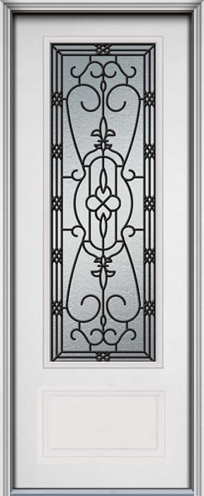 96" Jacinto 3/4 Lite 1 Panel Smooth Fiberglass Single Door