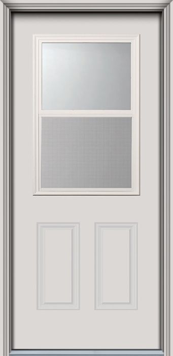 80" 1/2 Lite Vent 2 Panel Smooth Fiberglass Single Door
