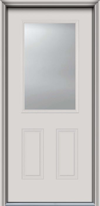 80" 1/2 Lite 2 Panel Smooth Fiberglass Single Door
