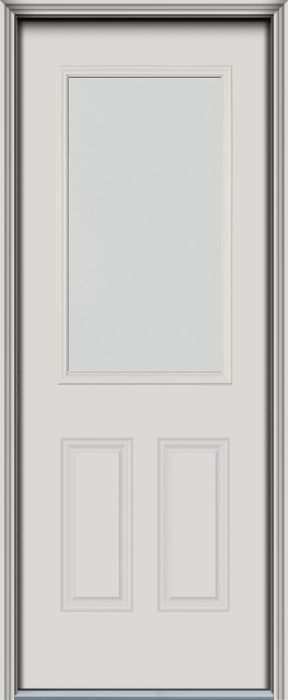 96" Blanca 1/2 Lite 2 Panel Smooth Fiberglass Single Door