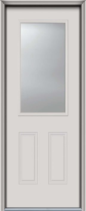 96" 1/2 Lite 2 Panel Smooth Fiberglass Single Door