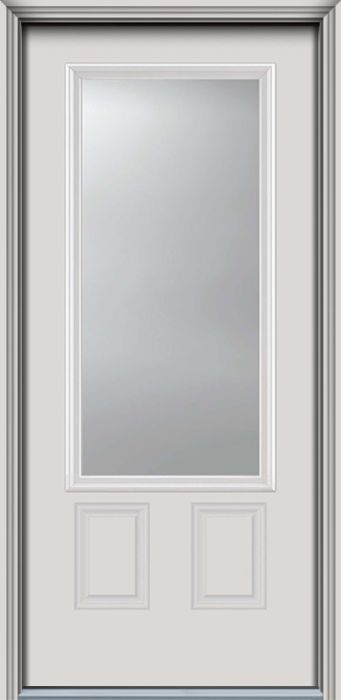 80" 3/4 Lite 2 Panel Smooth Fiberglass Single Door