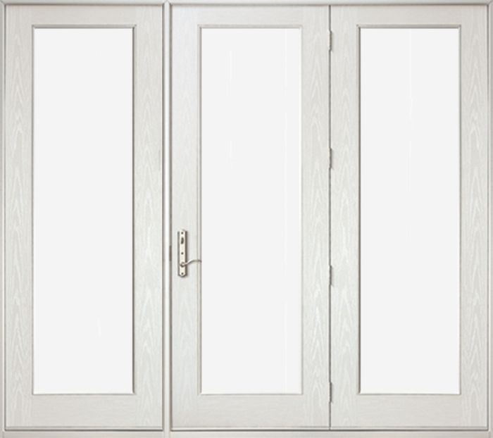Low-e 96" Full Lite Fiberglass Center Hinged Triple Door