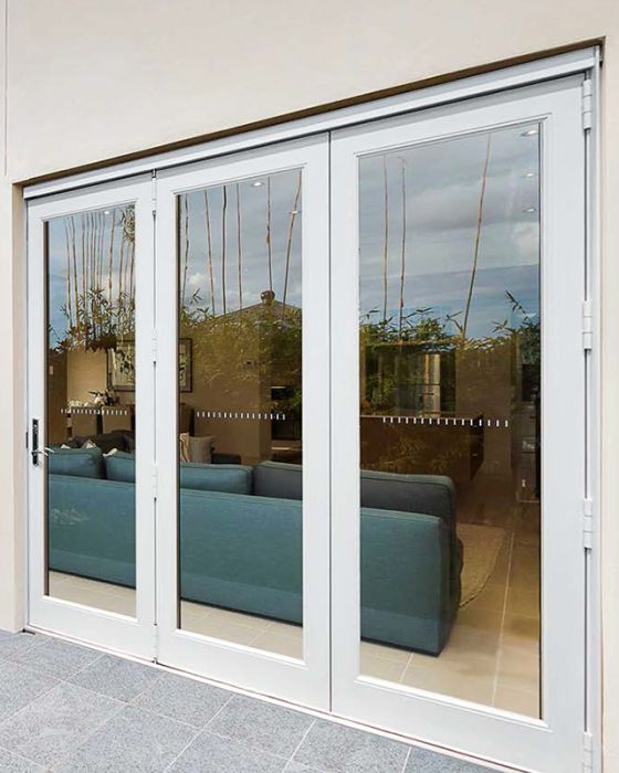 Low-e 96" Full Lite 3 Panel Fiberglass Folding Door