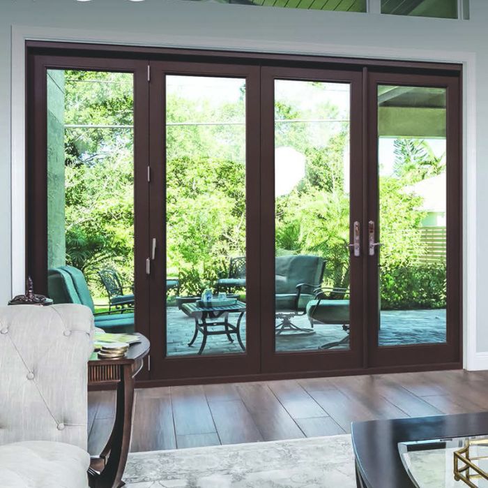 Low-e 96" Full Lite 4 Panel Fiberglass Folding Door