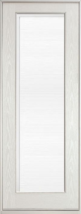 96" Mini Blind Full Lite Fiberglass Fixed Single Door