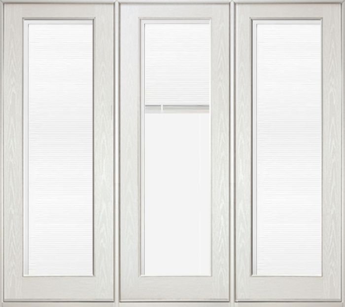 96" Mini Blind Full Lite Fiberglass Fixed Triple Door