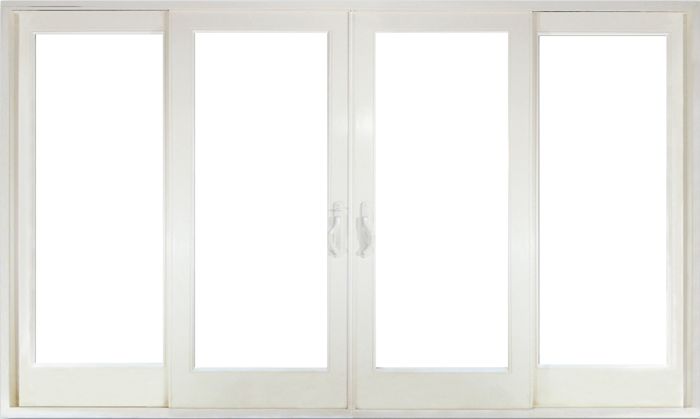 Low-e Full Lite Fiberglass Gliding Quadruple Door, Impact Rated
