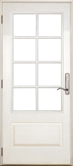 Low-e 3/4 Lite, 8 Lite SDL Fiberglass Single Door, Impact Rated