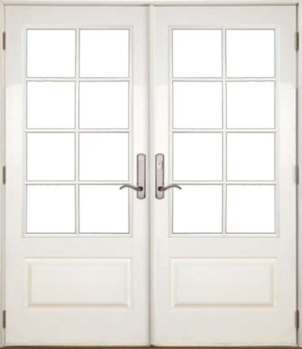 Low-e 3/4 Lite, 8 Lite SDL Fiberglass Double Door
