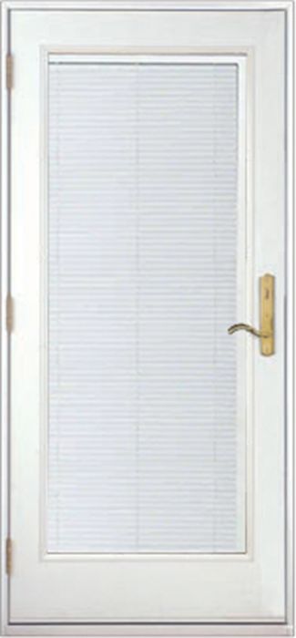 96" Mini Blind Full Lite Fiberglass Single Door