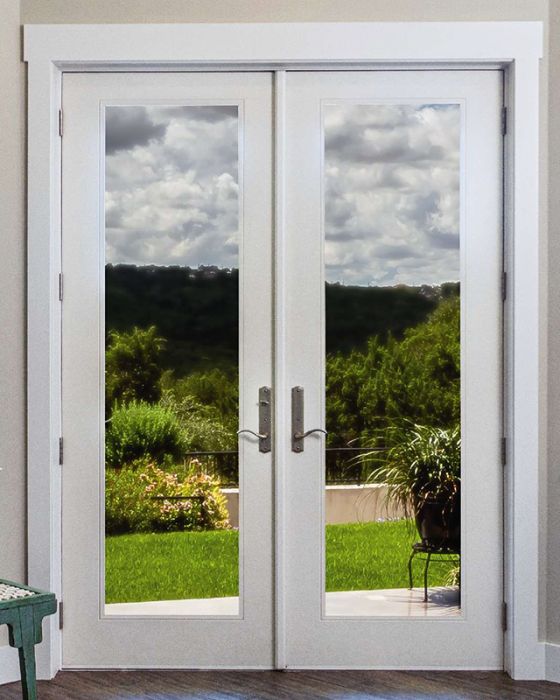 Low-e 96" Full Lite Fiberglass Double Door
