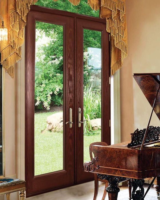 Low-e Full Lite Fiberglass Double Door