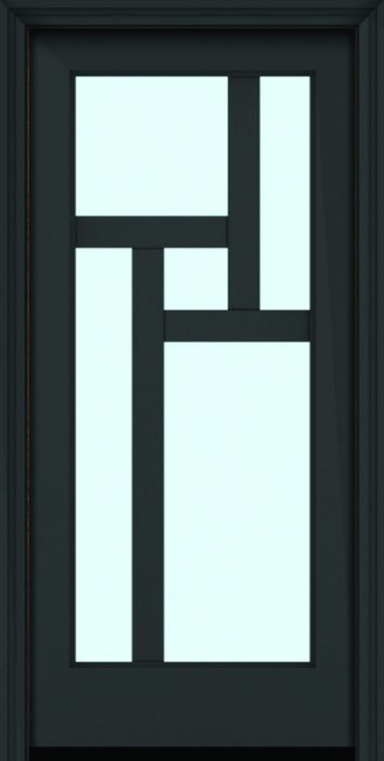 80" Full Lite 5 Lite 3.5" Designer SDL Oculus Nova 90 Eclectic Smooth Fiberglass Single Door