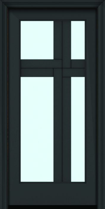 80" Full Lite 4 Lite 3.5" Designer SDL Ouroboros Nova 90 Modern Smooth Fiberglass Single Door