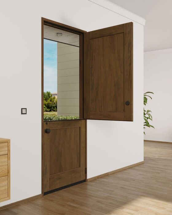 Mahogany Contemporary Modern 1 Panel Shaker Dutch Door