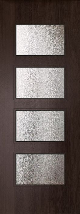 96" Santa Monica Mahogany Contemporary Door w/Textured Glass