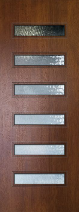 36" x 96" Beverly Mahogany Contemporary Door w/Textured Glass