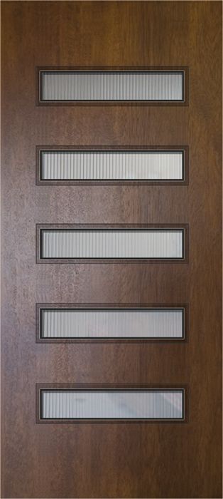 80" Beverly Mahogany Contemporary Door w/Textured Glass
