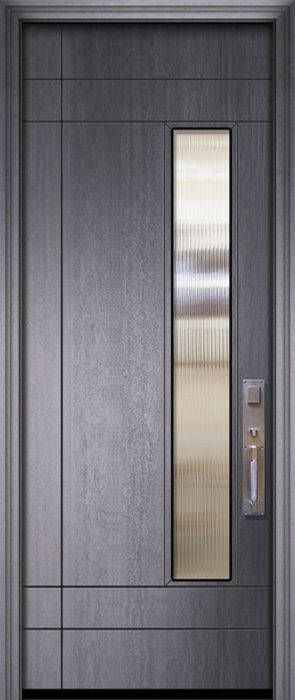 96" Santa Barbara Mahogany Contemporary Door w/Textured Glass