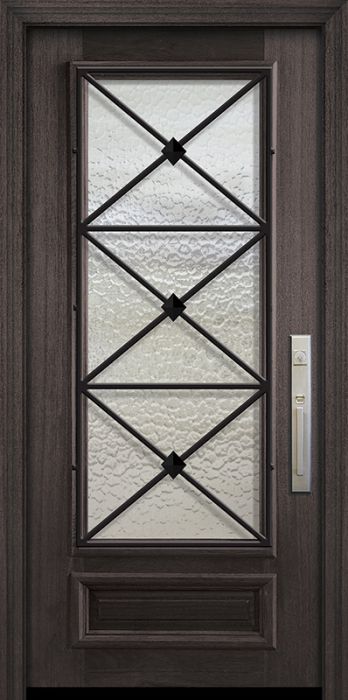 36" x 80" 3/4 Lite Republic Portobello Mahogany Door