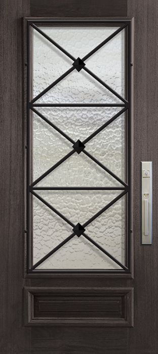 36" x 80" 3/4 Lite Republic Portobello Mahogany Door
