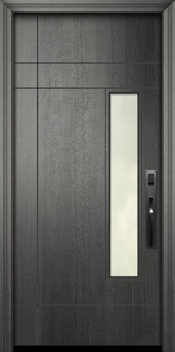 80" Santa Barbara Mahogany Contemporary Door w/Textured Glass