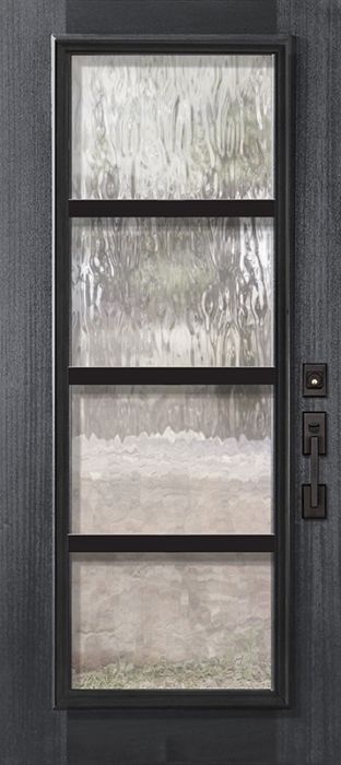 80" Full Lite Urban Steel Grille Portobello Mahogany Door