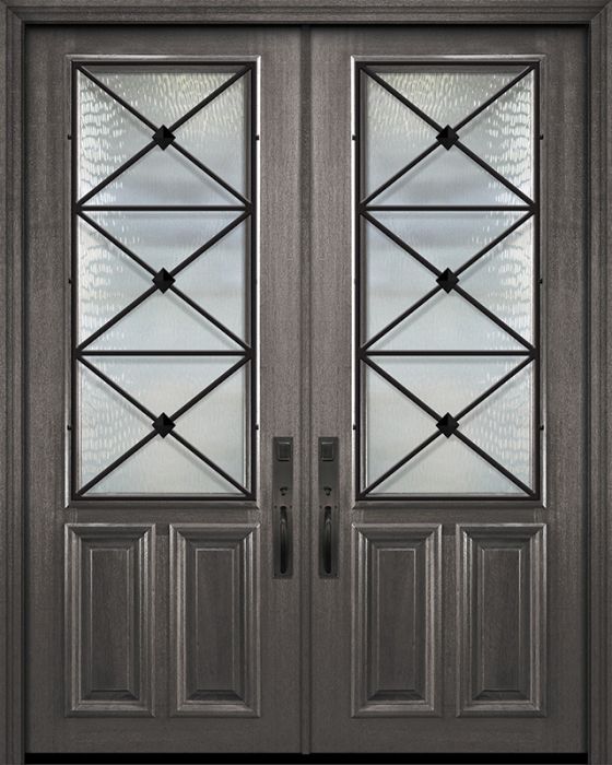 36" x 96" Double 2/3 Lite Republic Portobello Mahogany Door