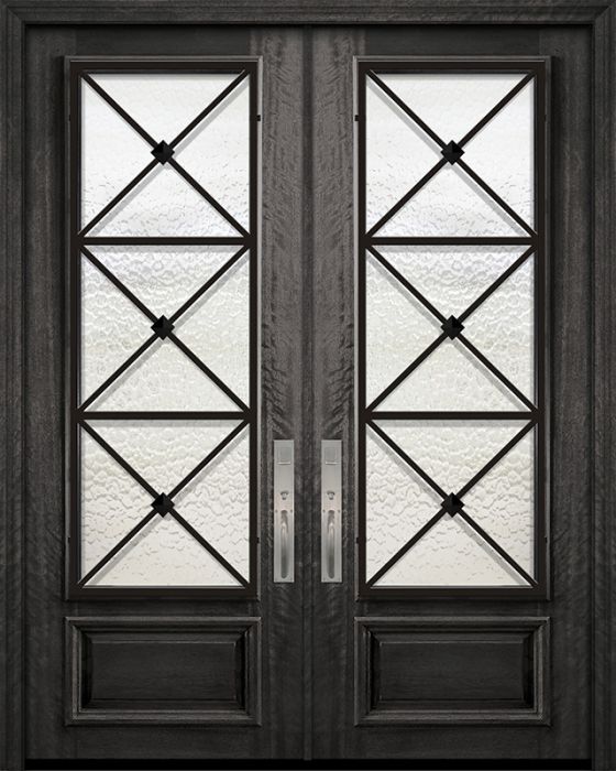 96" Double 3/4 Lite Republic Portobello Mahogany Door