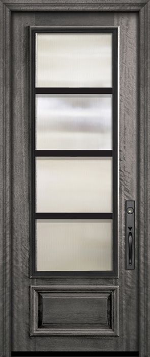 96" 3/4 Lite Urban Steel Grille Portobello Mahogany Door