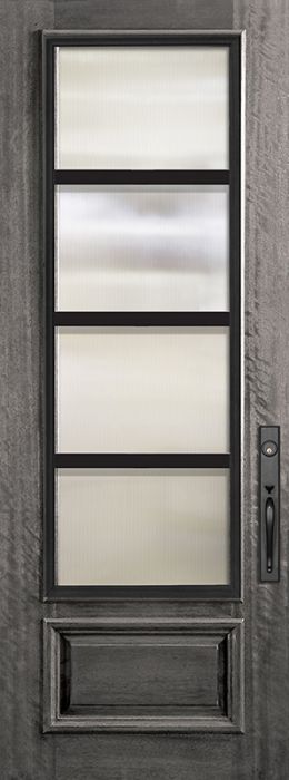 96" 3/4 Lite Urban Steel Grille Portobello Mahogany Door