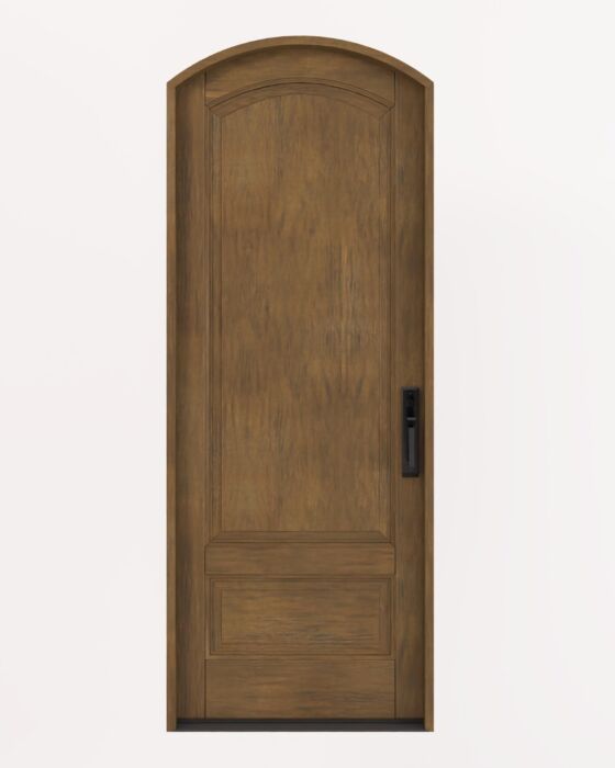 Mahogany Arch Top 3/4 Arch 2 Panel Solid Single Door|P7501-ART-OG
