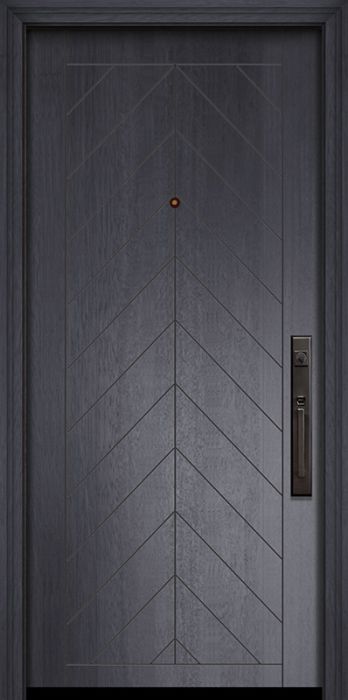 80" Chevron Mahogany Contemporary Door