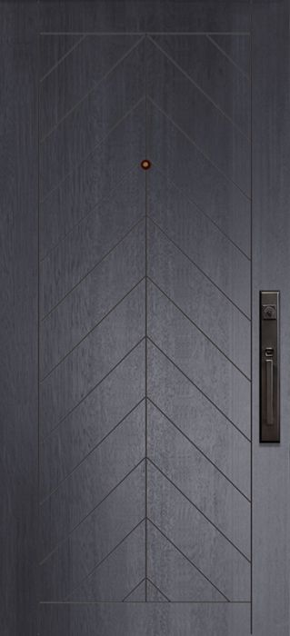 80" Chevron Mahogany Contemporary Door