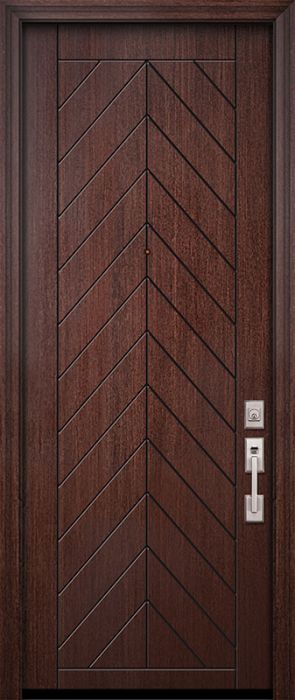 42" x 96" Chevron Mahogany Contemporary Door